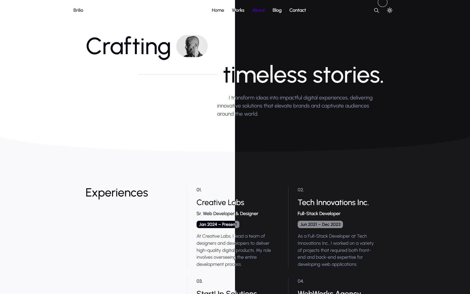 Personal Portfolio Resume Theme