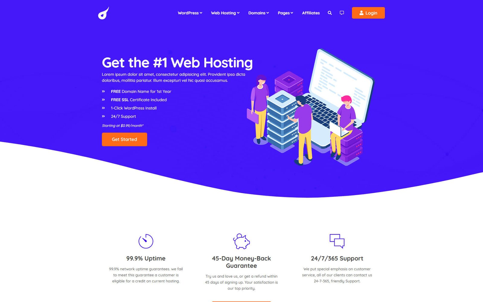 Domain Hosting Provider HTML
