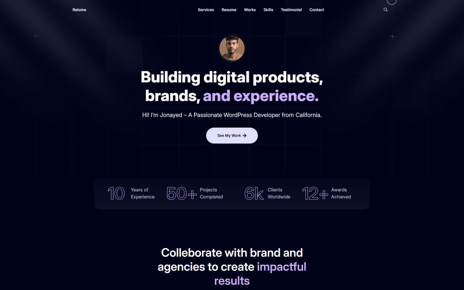 Personal Portfolio WordPress Theme