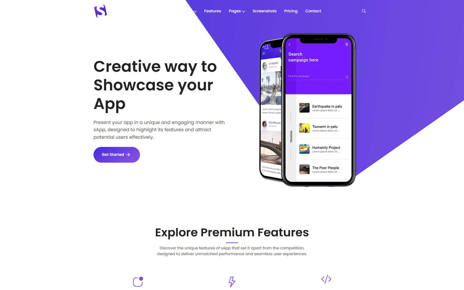 Sapp App Landing Page