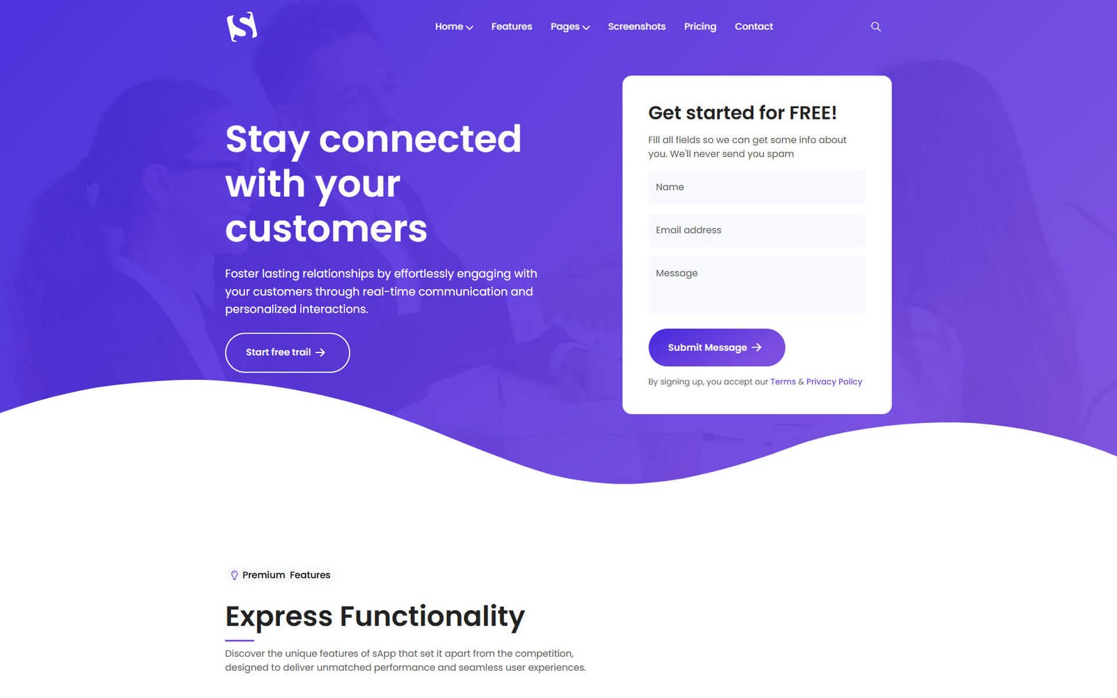 Sapp App Landing Page